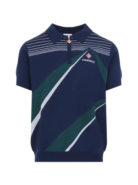 Tricou polo Casablanca cu autograf albastru
