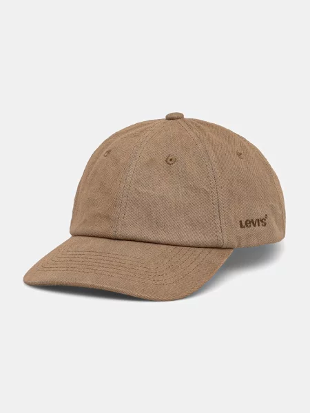 Шапка с козирка Levi's с изчистен дизайн бежово