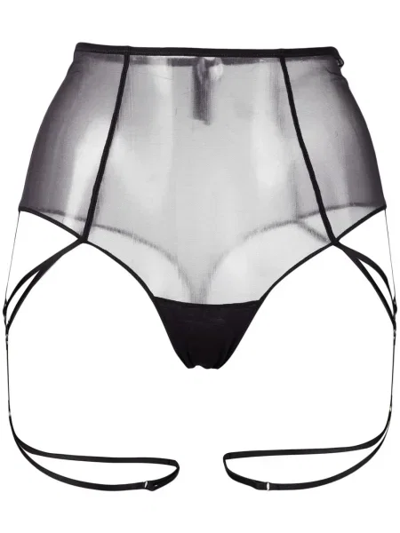 Chiloți tanga Maison Close transparente negru