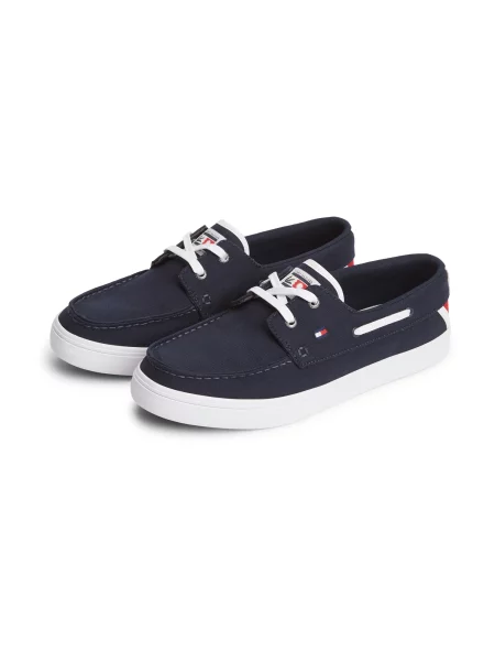 TOMMY HILFIGER Mocasini bleumarin / roșu alb