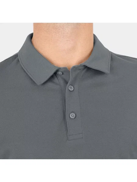 Polo Jako Organic Stretch szara