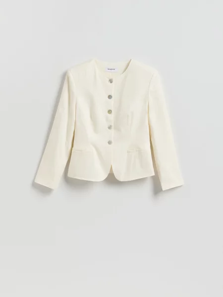 Reserved Лляний піджак білий