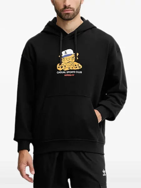 Суичър с качулка Adidas черно