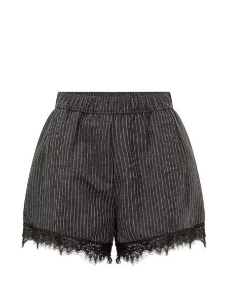 Pantaloni scurți Ganni din dantelă gri