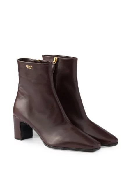 Botine Prada din piele maro