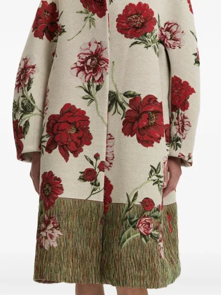 Жакардово палто Oscar De La Renta