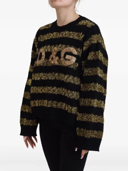 Ριγέ πουλόβερ Dolce & Gabbana μαύρο