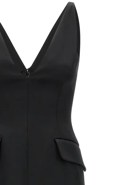 Rochie maxi Sportmax cu decolteu în V negru