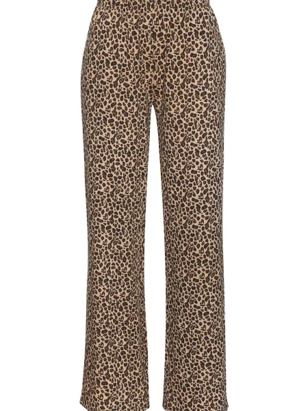 S.Oliver Pantaloni de pijama bej / maro deschis negru