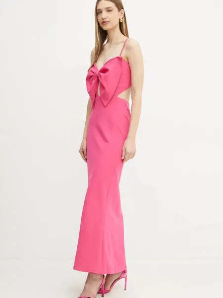 Сукня Bardot PAULA maxi розкльошена рожевий