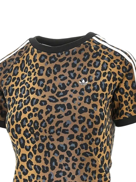 Pantaloni scurți Adidas cu imagine cu model leopard maro