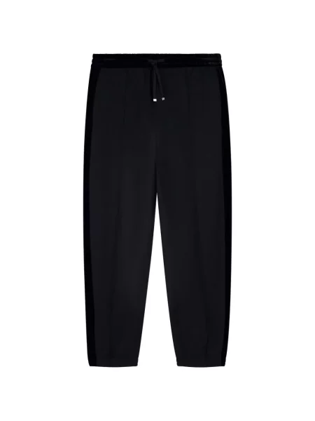Pantaloni Armani Exchange de catifea alergare cu cordon negru
