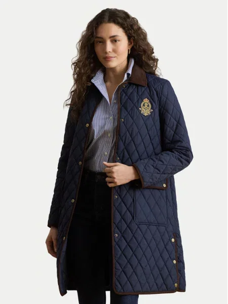 LAUREN RALPH LAUREN Демісезонна куртка Crested Quilt cиній
