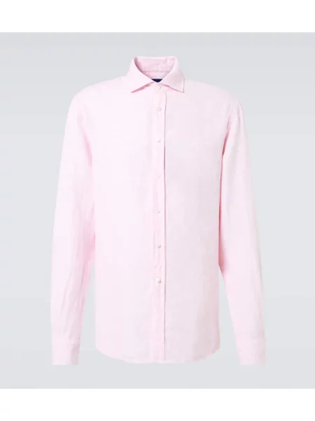 Lněná košile Ralph Lauren Purple Label fialová