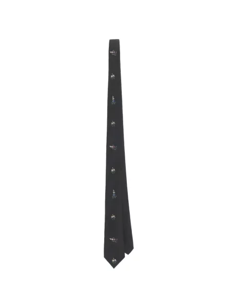 Cravată Marni de mătase cu model floral cu imagine negru