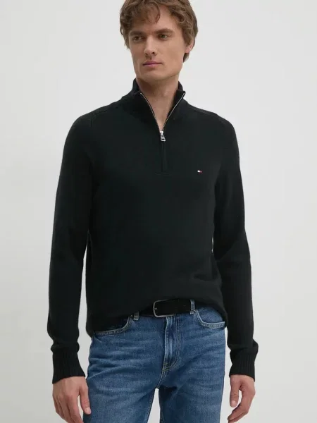 Tommy Hilfiger sweter wełniany czarny