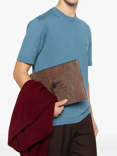 Torba Etro s printom s paisley uzorkom smeđa