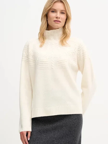Tommy Hilfiger Sweter weiss beżowy
