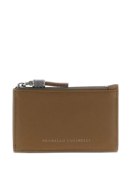 Portofel Brunello Cucinelli cu autograf maro