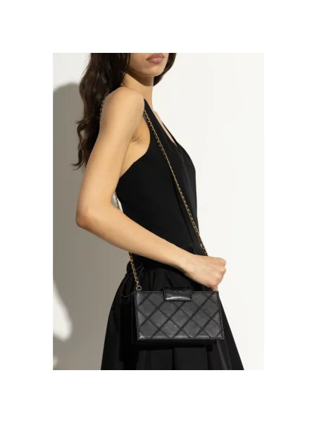 Tory Burch torebka skórzana Fleming czarny