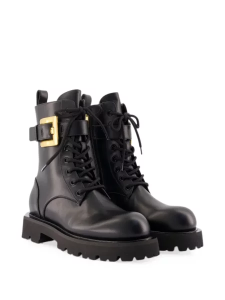 Cizme scurte Balmain cu cataramă cu bretele negru