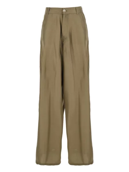 Pantaloni Jucca de mătase verde