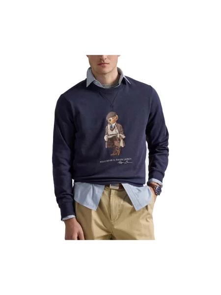 Dzianinowa bluza Ralph Lauren niebieska