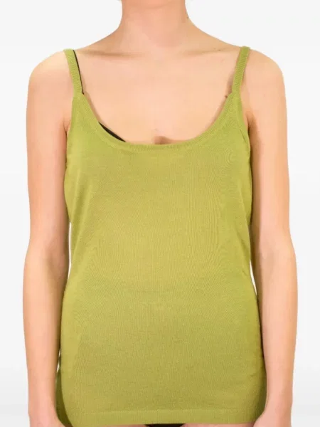 Top La Rose tricotate verde
