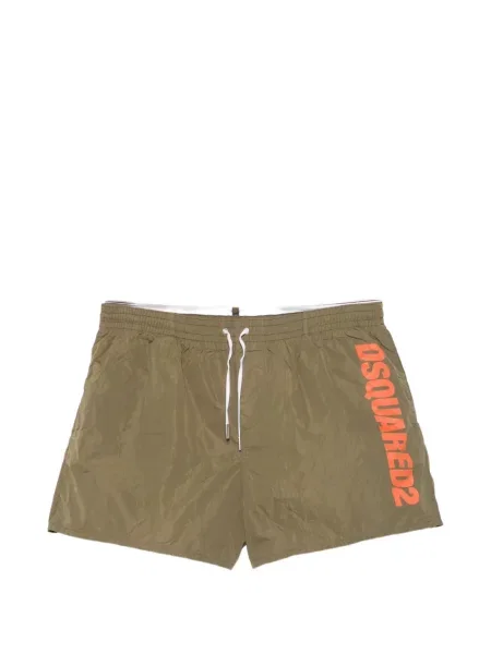 Slip de baie Dsquared2 cu imagine cu cordon verde