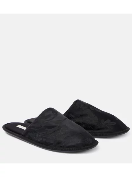 Papuci de casă The Row cu model floral din jacard negru
