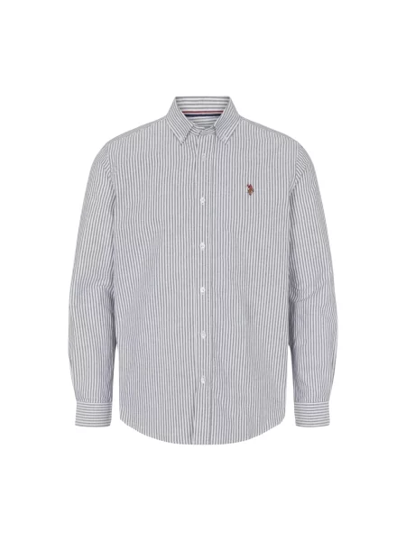 U.S. POLO ASSN. Cămașă UMARMIN maro / gri amestecat / roșu vin alb