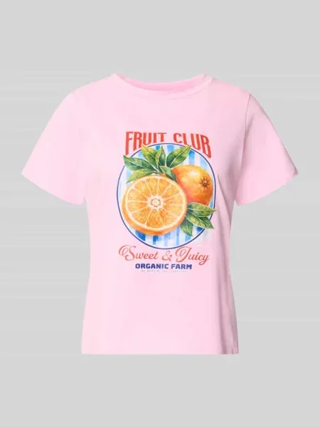 T-shirt z nadrukiem z motywem model Zabaione różowa