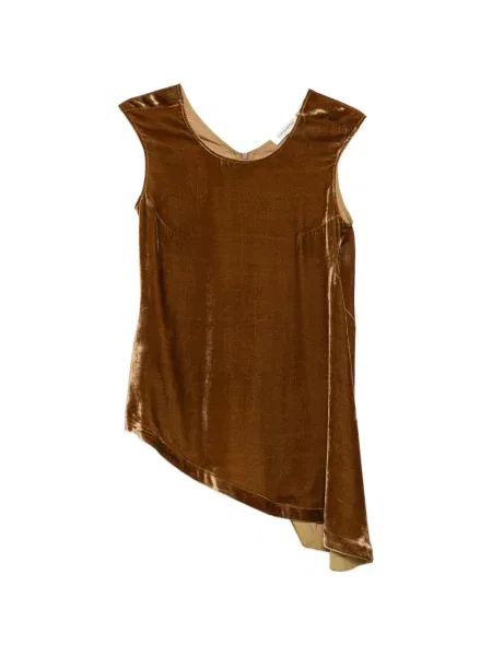 Top Gentry Portofino de catifea asimetric maro