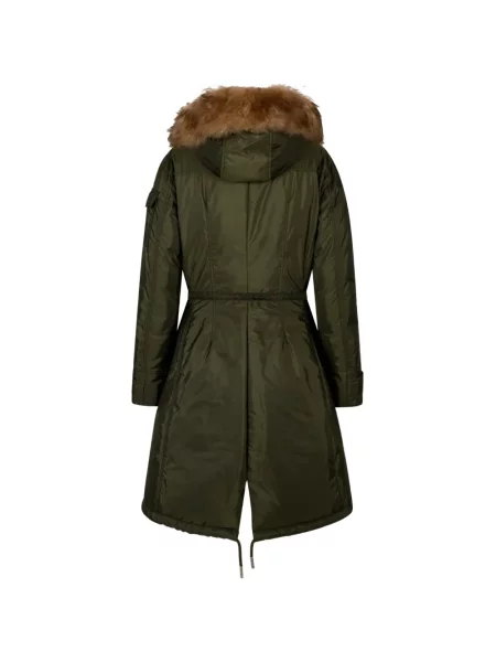 Lung geacă cu puf Moncler cu glugă verde