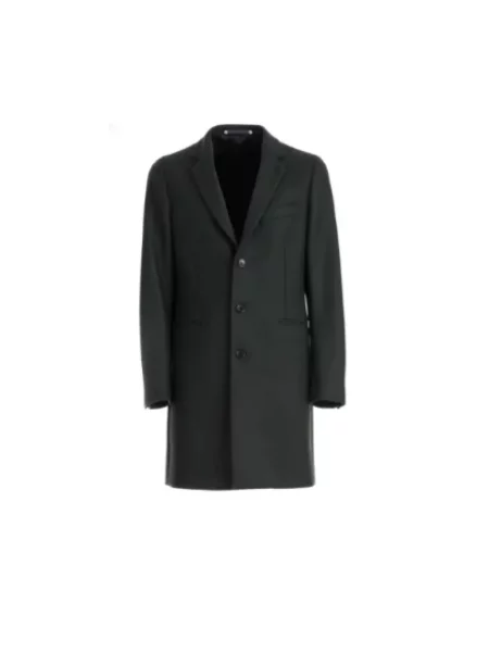 Płaszcz Ps By Paul Smith wełniany z nadrukiem czarny