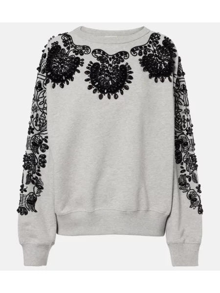 Hanorac Dries Van Noten din jerseu gri