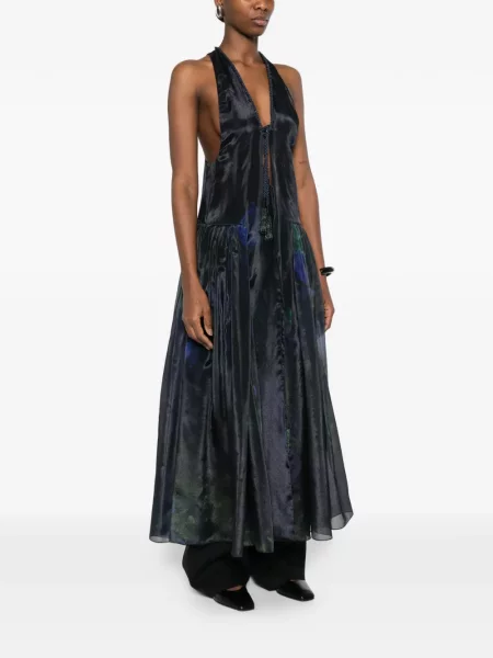 Rochie Giorgio Armani cu model floral de costum albastru