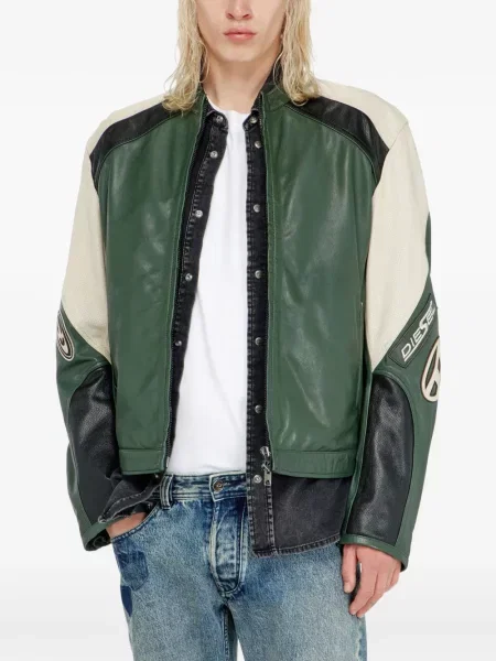 Geanta de piele Diesel verde