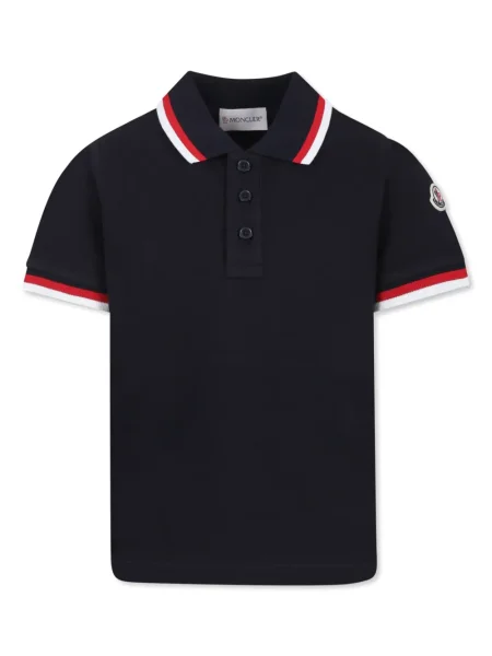Koszulka polo dziecięca Moncler Enfant niebieska