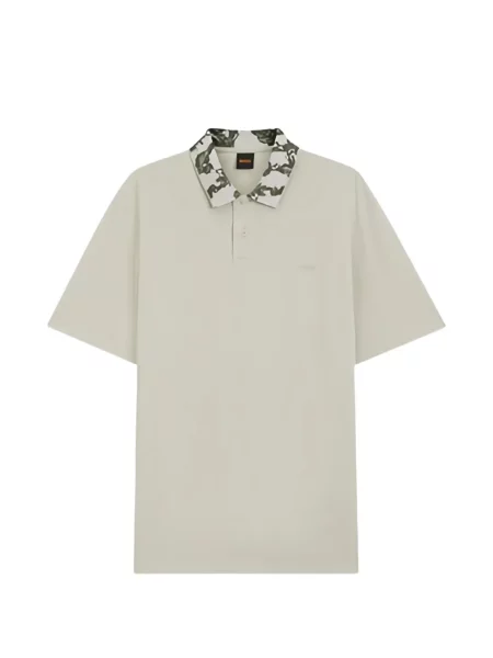 Gulerat tricou polo Boss cu imagine