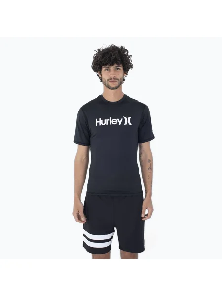 Tricou pentru bărbați Hurley O&O Quickdry Rashguard black negru