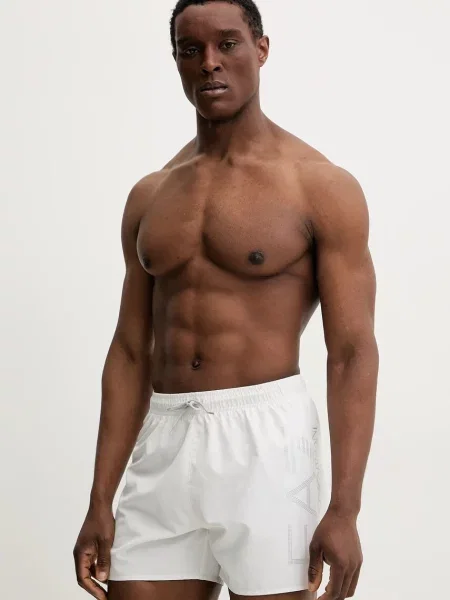 Kąpielówki Ea7 Emporio Armani białe