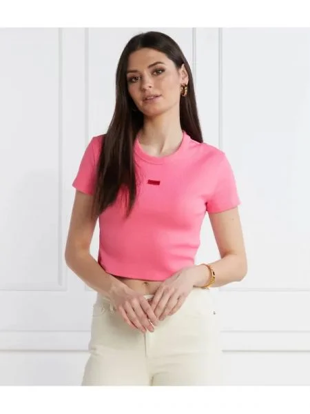 HUGO Tricou | Cropped Fit roz