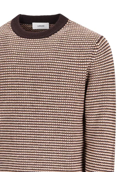 Sweter Lardini w paski brązowy