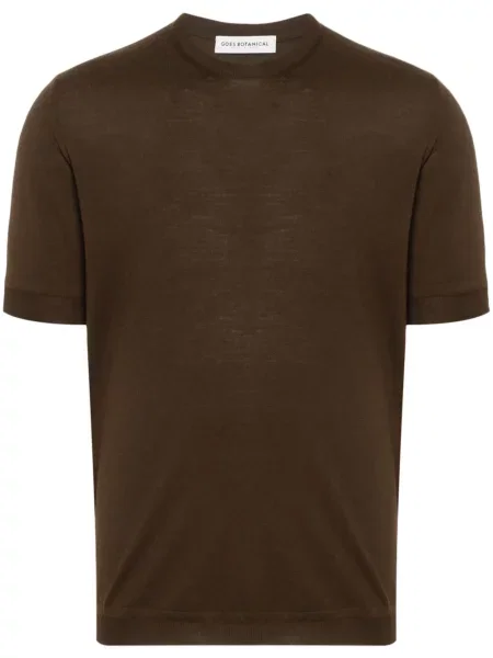 Tricou Goes Botanical din lână merinos maro