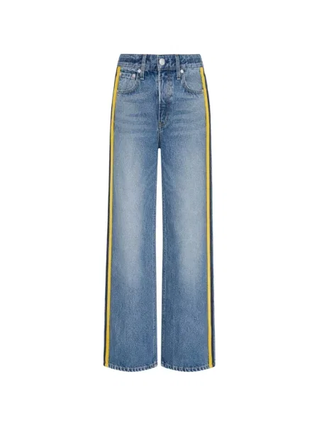 Blugi cu picior larg Rag & Bone cu dungi albastru