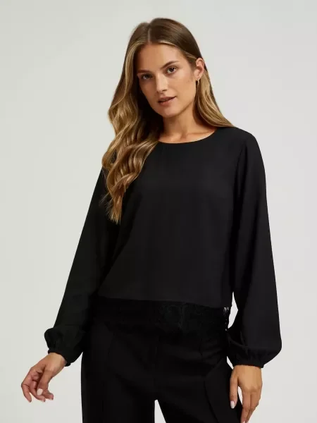 Bluză Moodo din dantelă negru