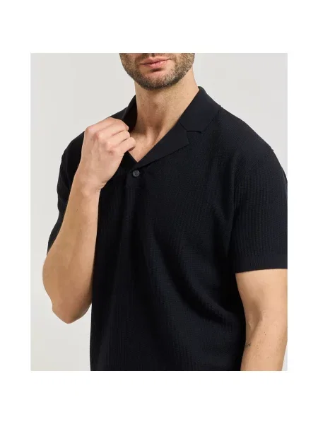 Armani Exchange Koszulki Mężczyzna L Dzianinowa koszulka polo z kołnierzykiem niebieski