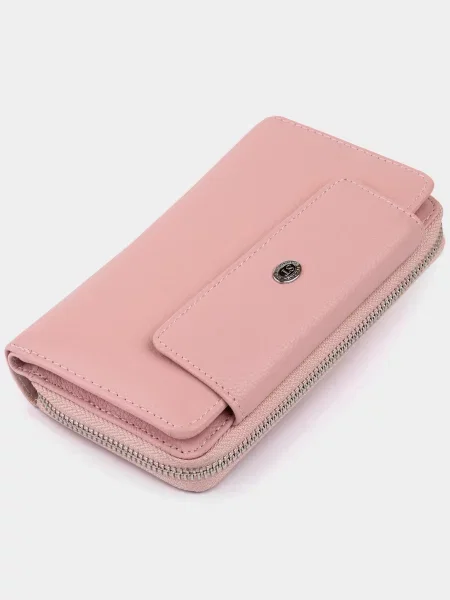 Кожаный кошелек St Leather Accessories розовый