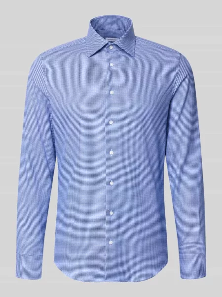 Koszula biznesowa o kroju slim fit z czystej bawełny Seidensticker błękitna